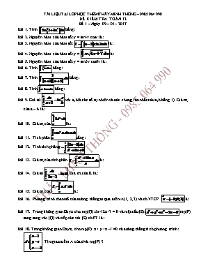 Đề kiểm tra Toán 12 - Đề 1